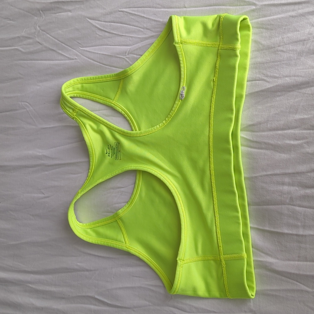 Nike Dri-Fit Neon Yellow Sports Bra - Picture 4 of 5